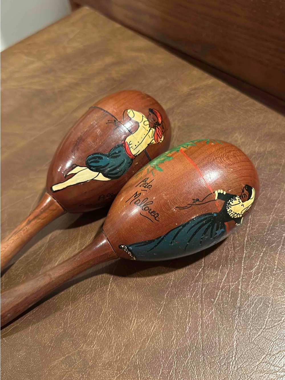 Vintage Mallorca souvenir maracas.